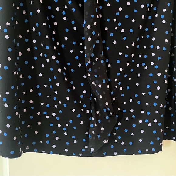 Roz & Ali Navy Polka Dot Women's Blouse Size Large - Picture 8 of 16